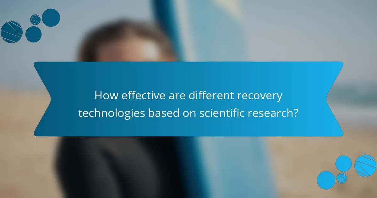 How effective are different recovery technologies based on scientific research?
