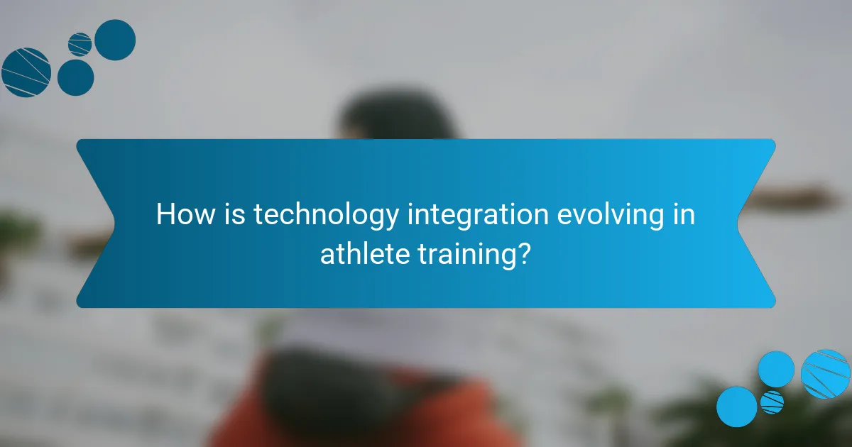 How is technology integration evolving in athlete training?