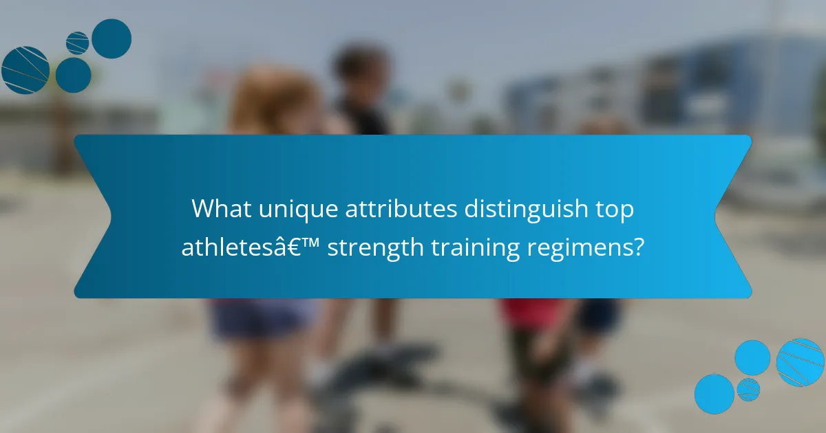 What unique attributes distinguish top athletes’ strength training regimens?
