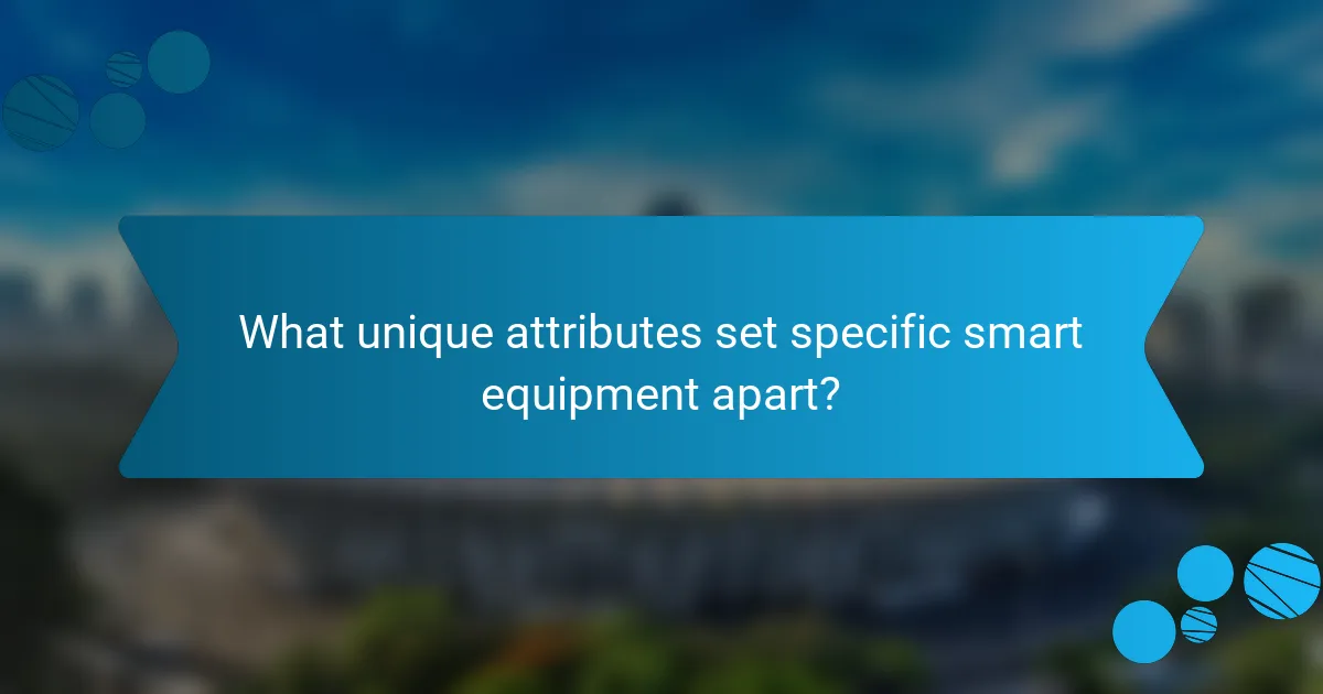What unique attributes set specific smart equipment apart?